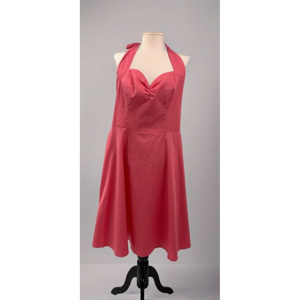 Bbonlinedress Woman's-4XL Vintage Polka Audrey Dress 1950s Halter Retro Dress